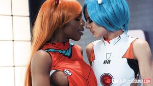 Bisexual Rei Ayanami from Evangelion making love with hot...
