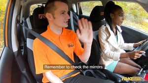 Colombia Fake Driving School - Ebony Learner Gets Stuck In The Seat 1 - Asia Rae Fake Tits