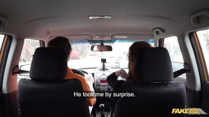 Taiwan Fake Driving School - Redhead Distracts With No Bra On 1 - Lenina Crowne Creampie