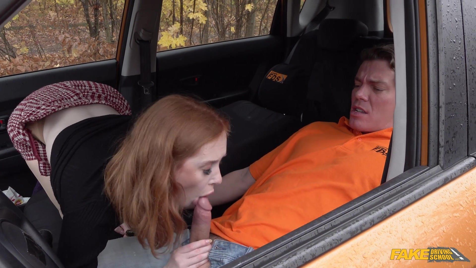Public Nudity Fake Driving School - Redhead Distracts With No Bra On 2 - Lenina Crowne XXVideos