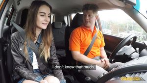 Gay Bang Fake Driving School - Eighteen Years Old Darkhaired Babe Slit Stretched 1 - Michael Fly BlackGFS