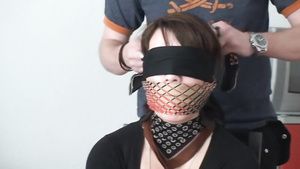 Shesafreak Scarf bondage-Katarina in homemade BDSM session Blonde