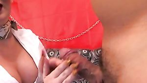 Butthole Miss Christines gives her slave a HJ with scarf Liveshow