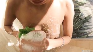 Defloration Precious brunette masturbates in shower before fucking hard cock Submissive