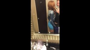 Inked Blowing her boyfriend's male stick in the bathroom Lesbian Porn