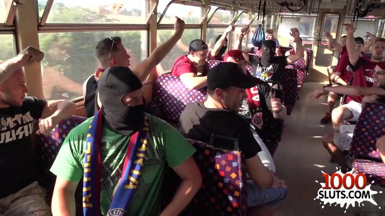 i-Sux Exciting public porn: gangbang orgy on football fan bus Stepsiblings