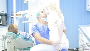 Huge Dick A dantist can't finish a surgery becuase his hot assistant needs sex. Titty Fuck