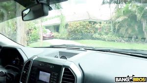 Canadian Car wash babe with big black ass takes a white cock outdoors. Gay Trimmed