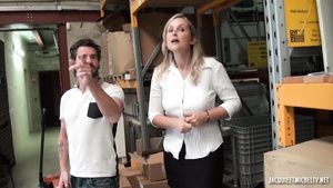 Thot Busty French blonde has sodomy sex in warehouse Sexcam