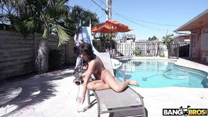 Punish Young busty Latina fucked outdoors by the pool by huge shlong Amateur Free Porn