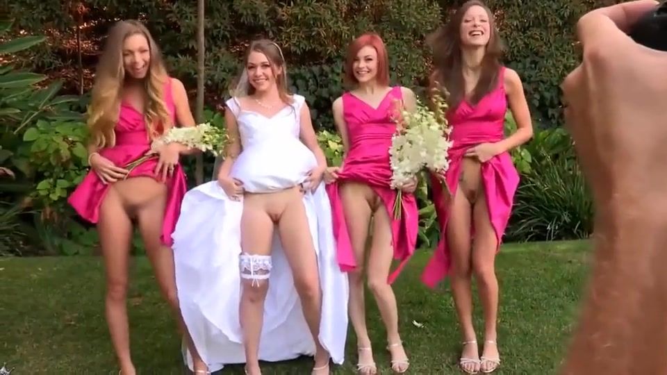 Deepthroat Bride To Be and Her Three Bridesmaids Girls Getting Fucked