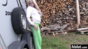 Vecina Blonde Hair Lady girl pleases her pussy outdoors YouFuckTube