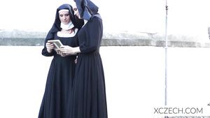 Role Play 2 stunning natural breasted catholic Nuns go down on each other Cdzinha