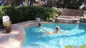 Playing See what slutty lezzo babes are doing in the goatish pool! ThePorndude