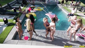 Hard Core Free Porn Friends go really wild during the party in the pool Brasil