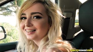 Beauty Lexi Lore and JMac are having naughty fun in the car Foot