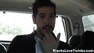 Gozada Latin Hunk sucks two big black dicks in gay interracial threesome with facial cumshot Eve Angel